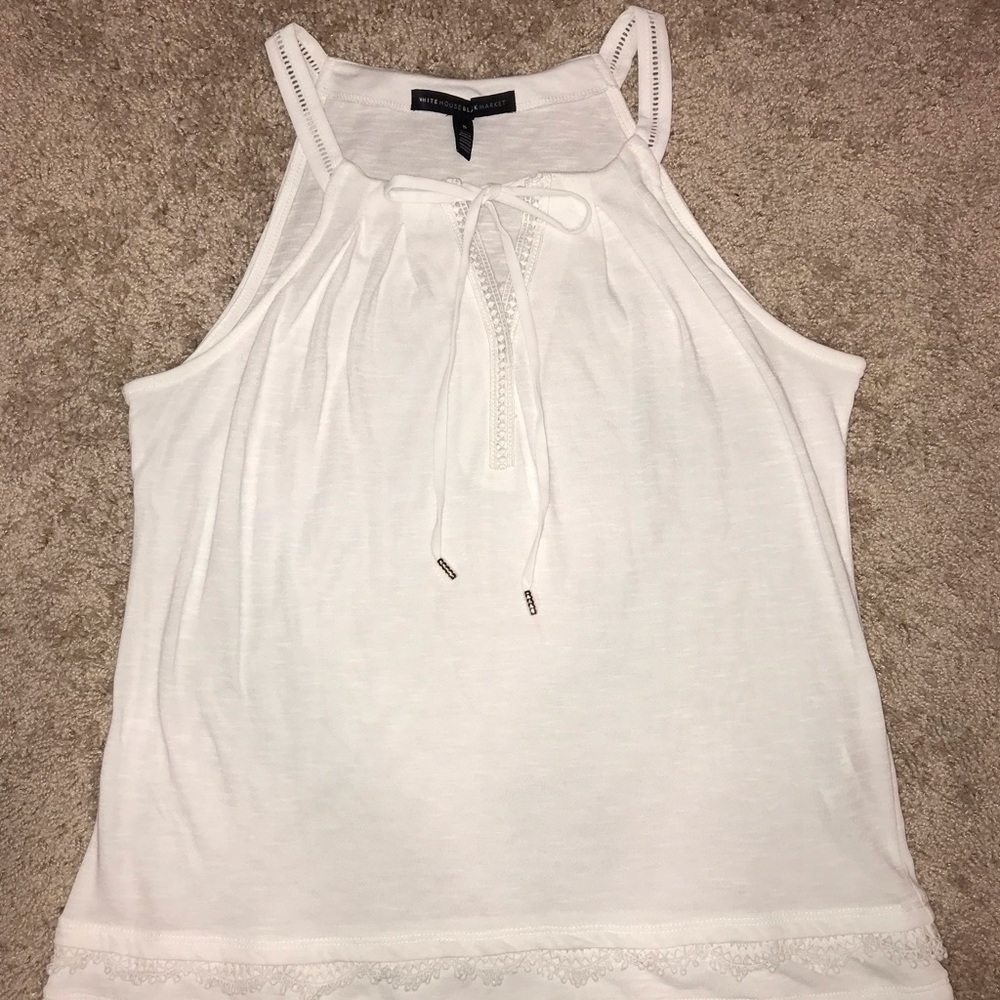 White crochet trim shirt